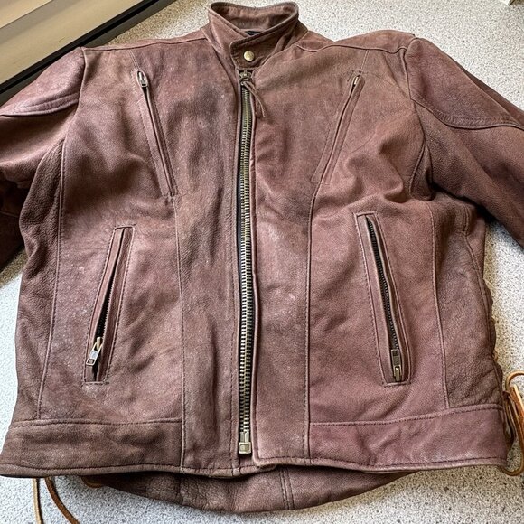 Vintage Walter Dyer Brown Leather Jacket Mens 36 Biker Motorcycle Riding USA - Picture 13 of 16